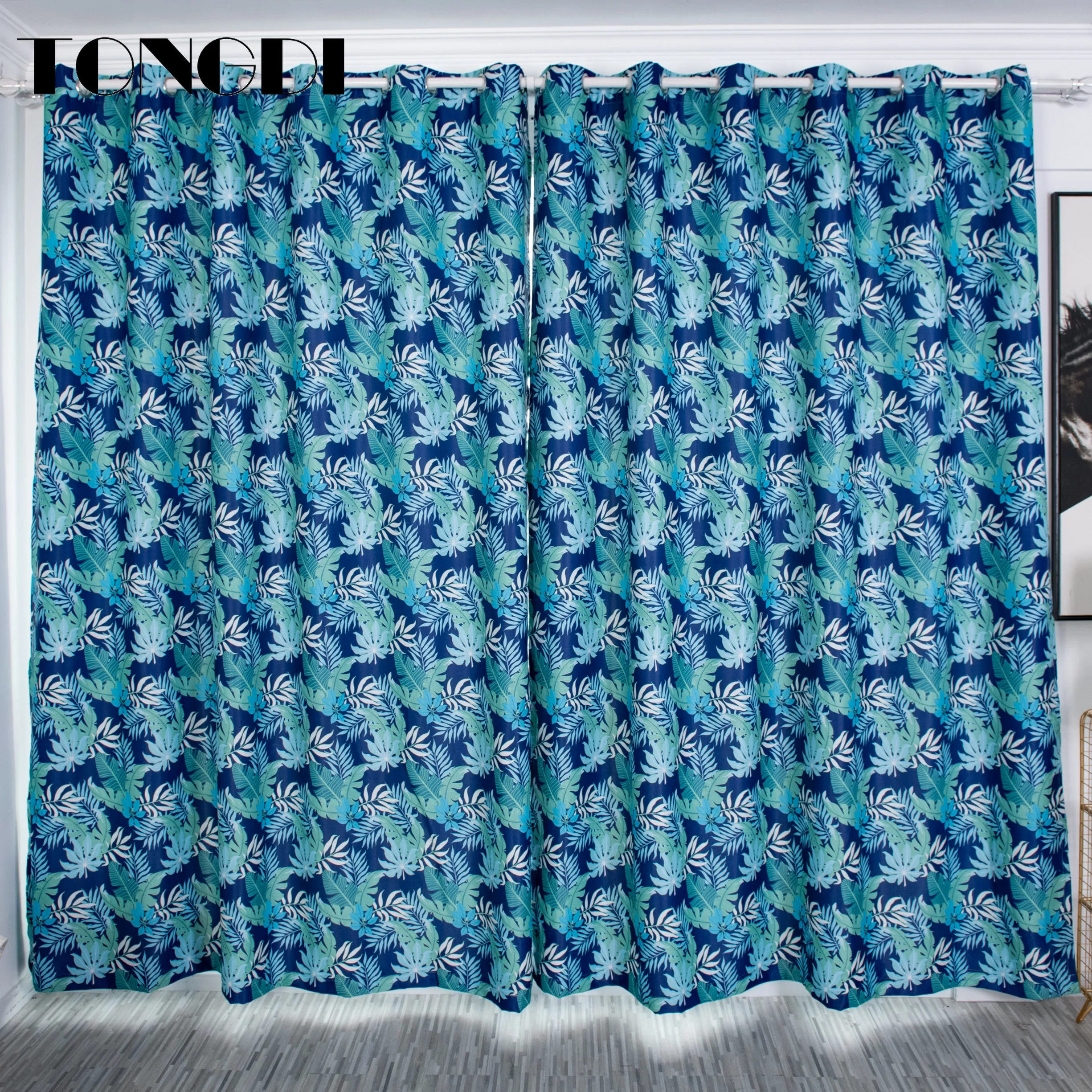 TONGDI Printing Elegant Leaves Floral Blackout Curtains High-grade Decoration For Home Parlor Sitting Room Bedroom Living | Дом и сад