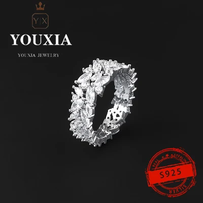 

1:1 Custom Olive Leaf Silver Ring Ladies Ring S925 Sterling Silver Couple Ring Diamond Ring New Jewelry