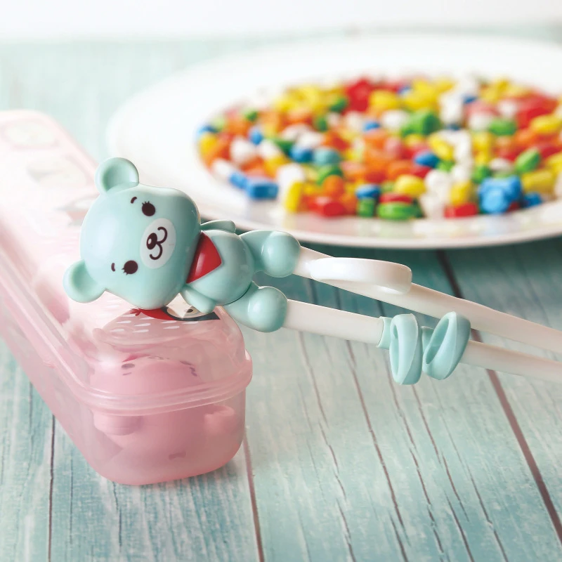 Горячая Распродажа детские палочки для еды 1 пара милый медведь обучающая