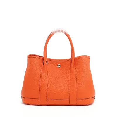 25CM Orange Lychee partten, Высококачественная сумка из натуральной кожи, модная большая сумка через плечо и через плечо, вечерние сумки для сада, сумки для покупок - Цвет: 25CM Orange