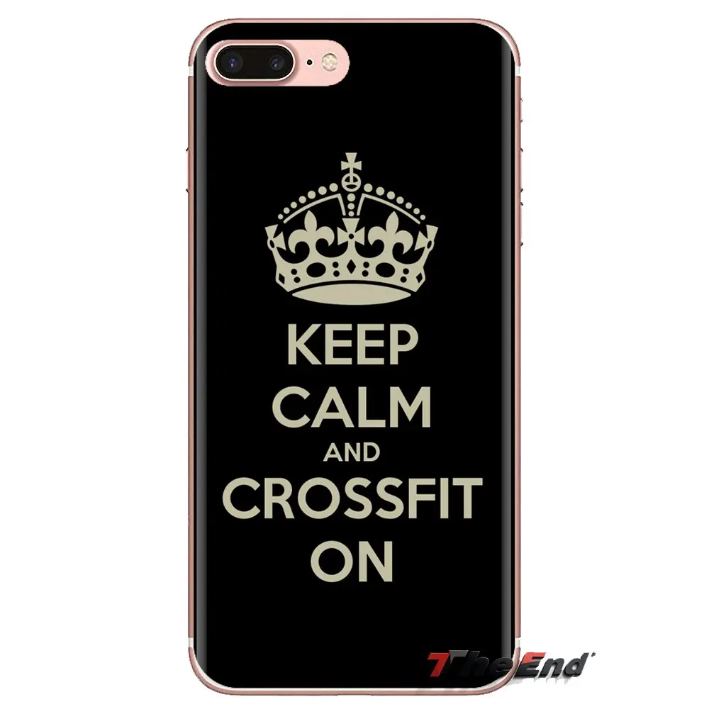 Прозрачный мягкий чехол с надписью Keep Calm And блины для кроссфита на Xiaomi Mi3 samsung A10 A30