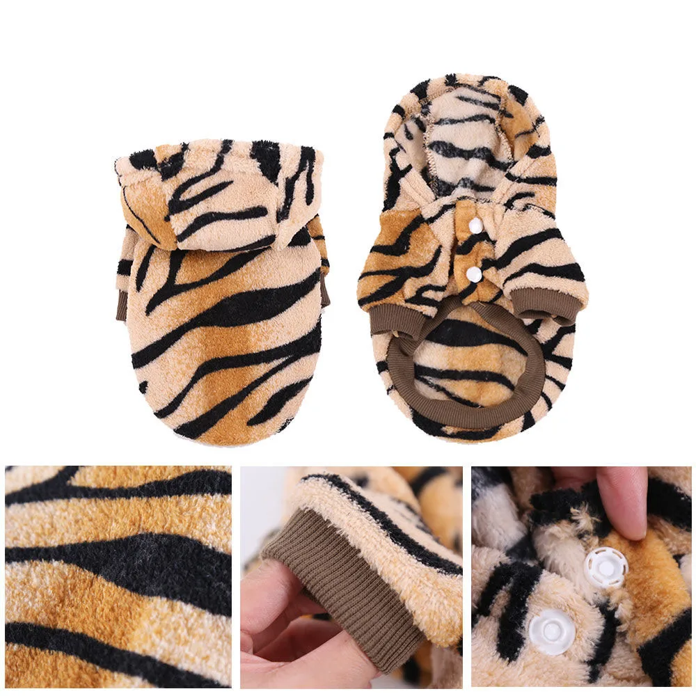 

Autumn and winter new flannel transformed into button tiger transformed into pet dog cat clothes autumn and winter