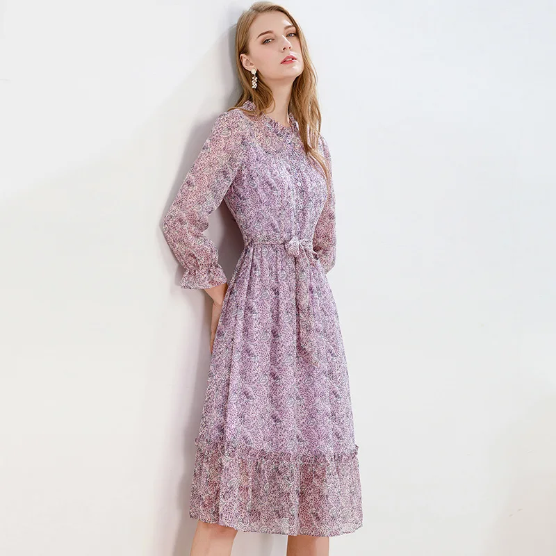 Женское длинное шифоновое платье Only Plus весеннее Прозрачное феи с принтом и