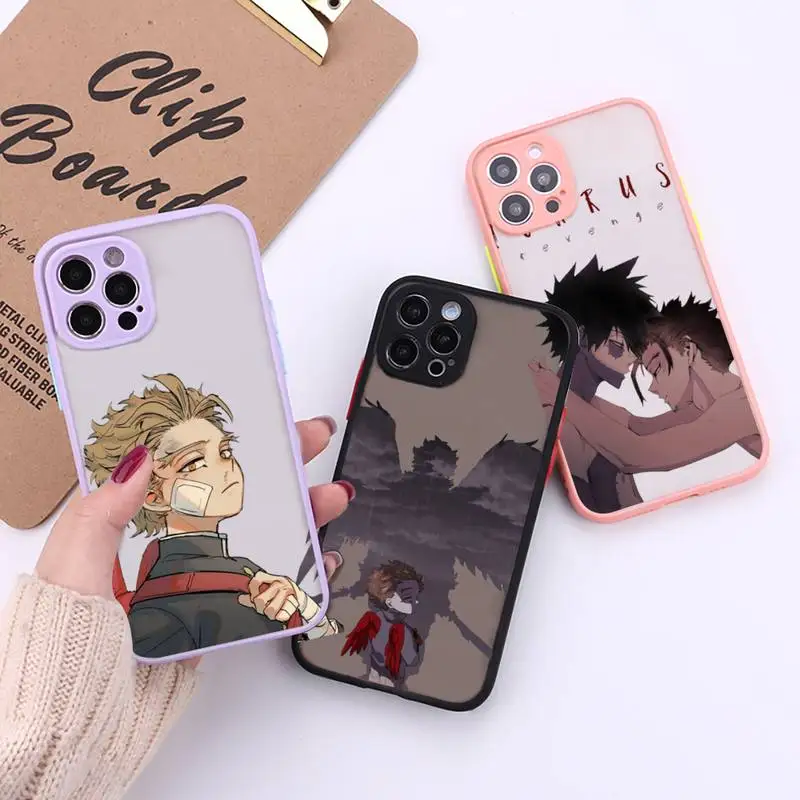 

Art My Hero Academia Hawks Phone Case For iPhone 12 11 Mini Pro XR XS Max 7 8 Plus X Matte transparent Back Cover
