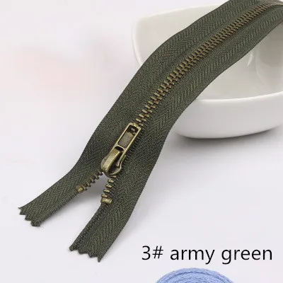 3 army green 5 шт. Meetee 3#5#20 см закрытые Металлические молнии бронзовые зубы для карманных брюк сумка портной DIY Швейные Инструменты Аксессуары для одежды - Цвет: 3 army green