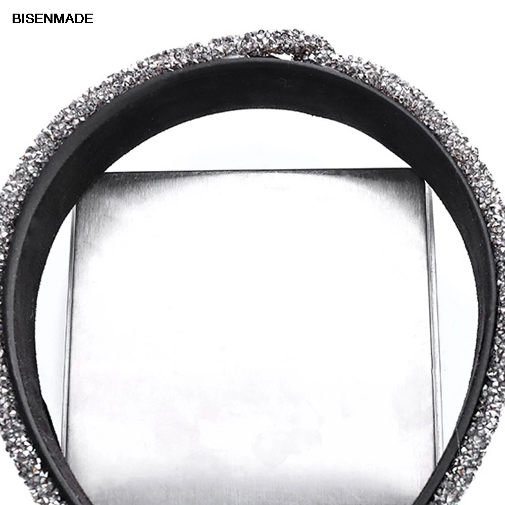 

Vintage Rhinestone Chain Bezel Women Hairband Fabric Headbands Top Headwear Luxury Hair Accessories Girls Headdress Fashion 2020