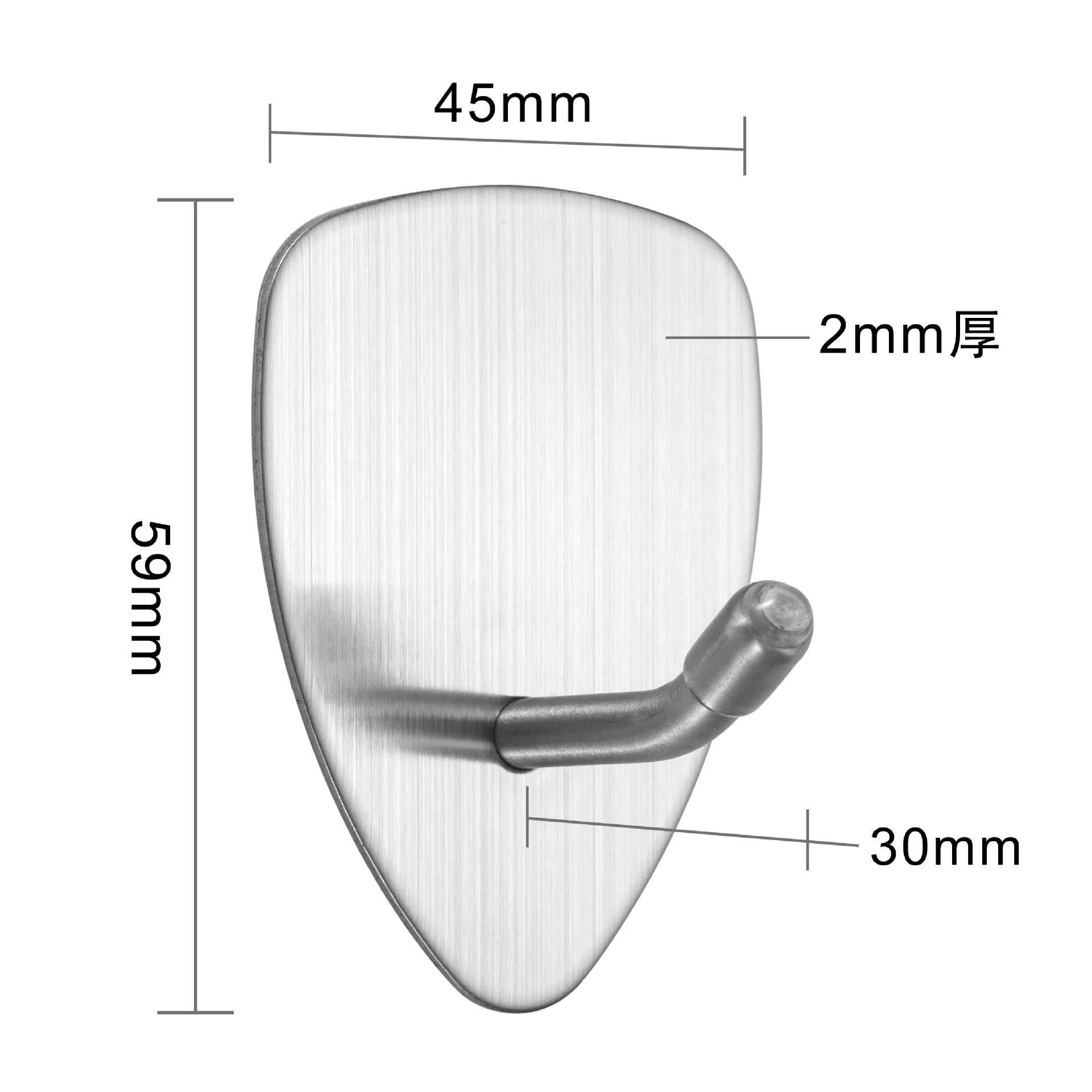 

SUS304 Stainless Steel Kitchen Bathroom Towel Hooks Shield Non-Perforated Oblique Wall Mounted Hooks Space-Saving Storage Rack