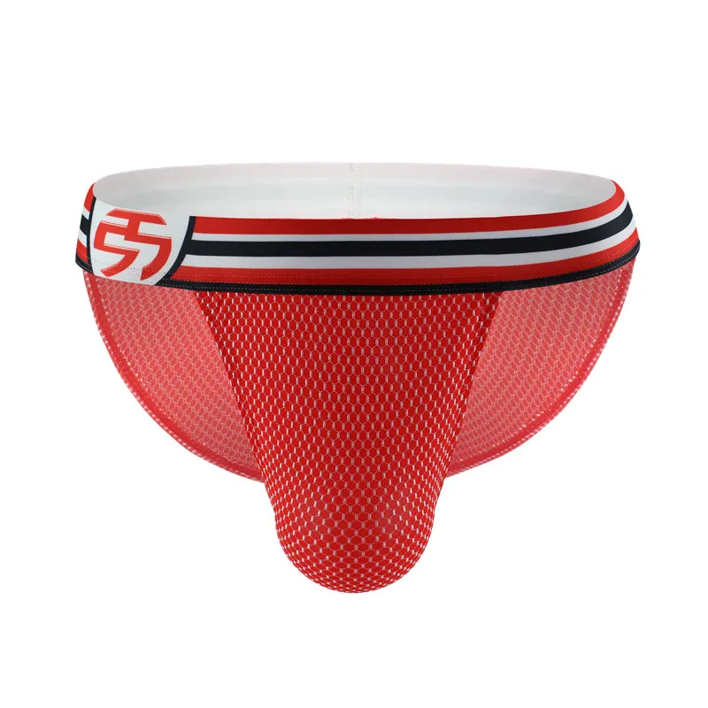 6PCS Men Underwear Sexy High Fork Low Waist Briefs Breathable Mens Slip Cueca Male Panties Wide Belt Underpants Briefs