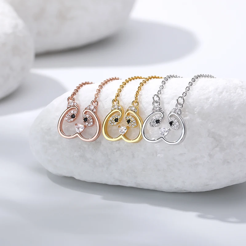 

Panda Pendant Necklace Female Cute Children's Jewelry Gift Zircon Funny Small Animal Delicate Necklaces Women Accessories