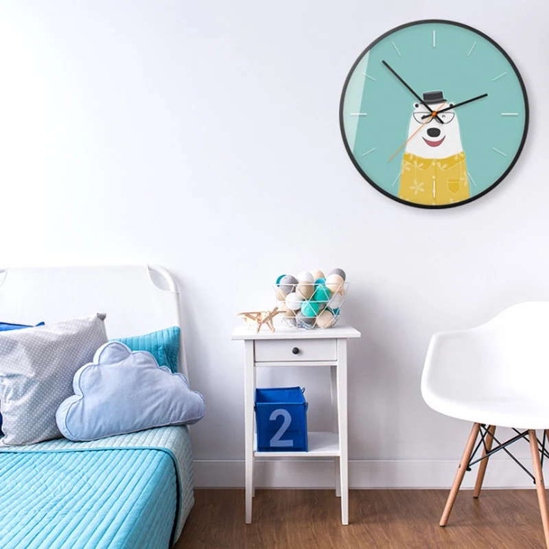 Милые домашние животные 3D настенные часы металлический бесшумный механизм