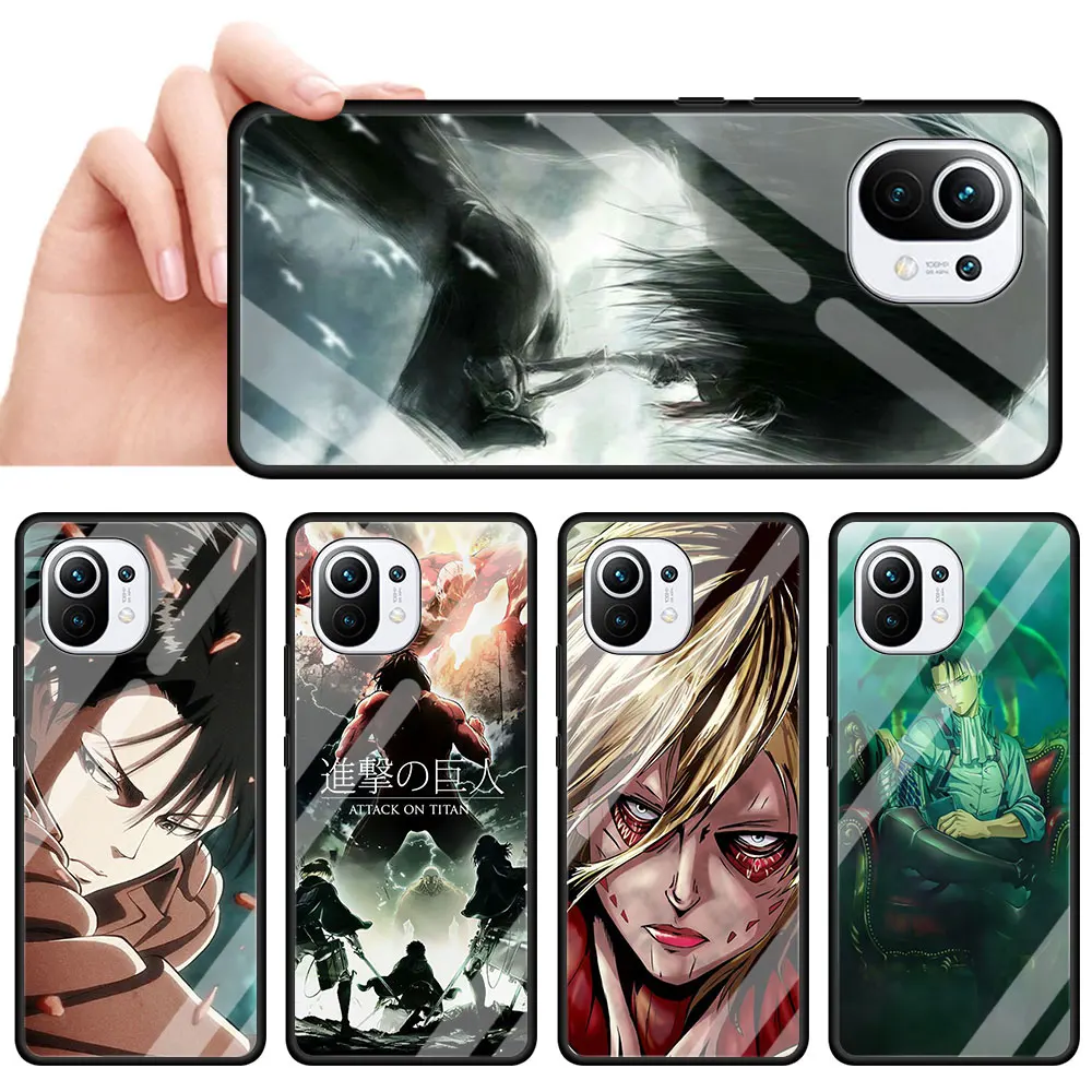 

Anime Japanese Attack On Titan Phone Case For Xiaomi Mi Note 10 11 10T Lite 9T Pro 5G 11 Ultra CC9 CC9E 11i Tempered Glass Cover