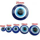 520253050 шт.лот 6810121425 мм, синие турецкие акриловые бусины с плоской задней стороной для руки Хамса, амулетная фурнитура для ювелирных изделий