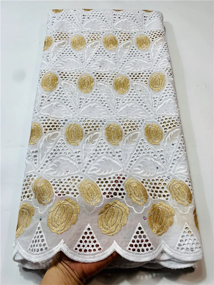 

High Quality African Lace Fabric yellow 100%Cotton Lace Fabric Swiss Voile Lace fabric For Nigerian Party Dress FYI20