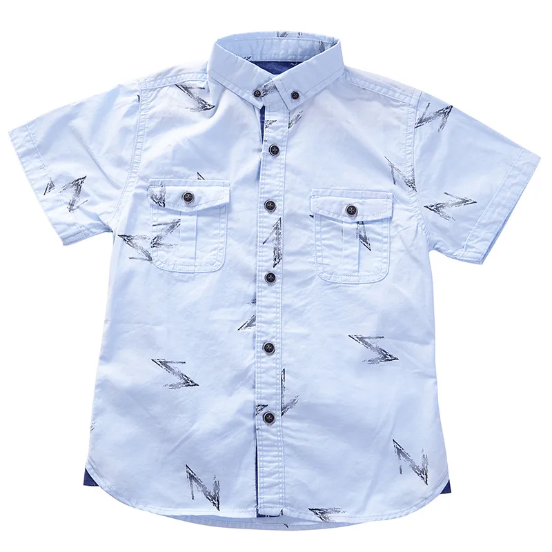 Рубашка с короткими рукавами для мальчиков 2020 летняя рубашка детский топ