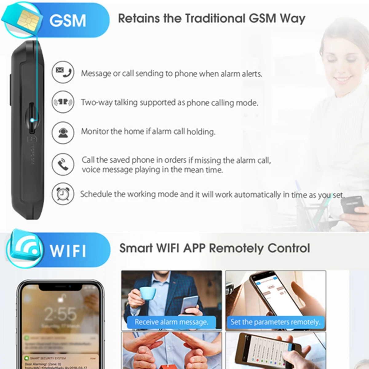 Digoo DG HAMA All Touch Screen Alexa Версия 433 МГц GSM и WIFI DIY Умный Дом Монитор Безопасности
