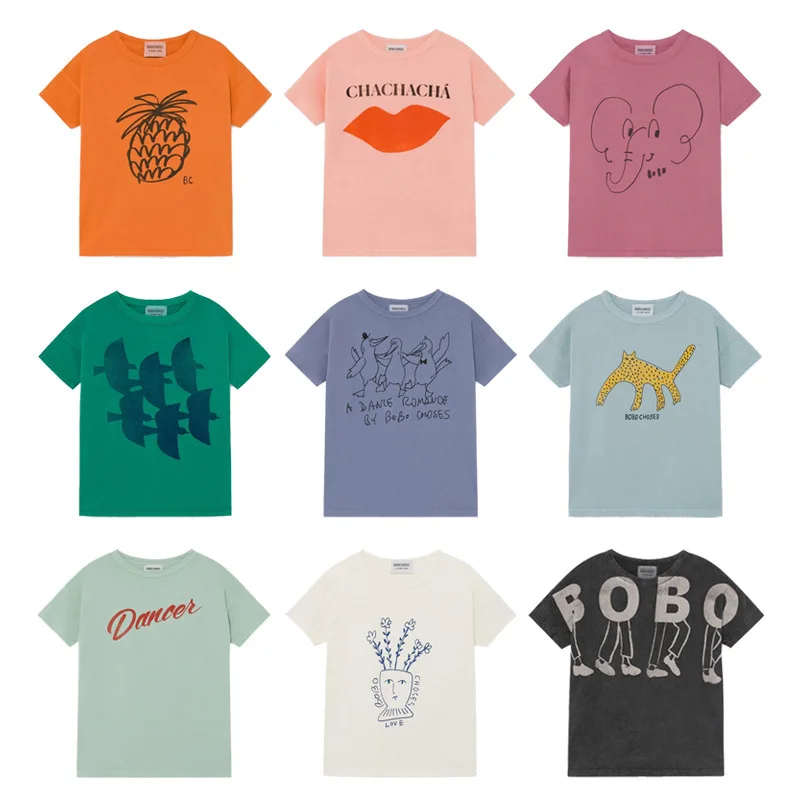 Весна лето 2020 детские футболки новые с короткими рукавами и принтом для