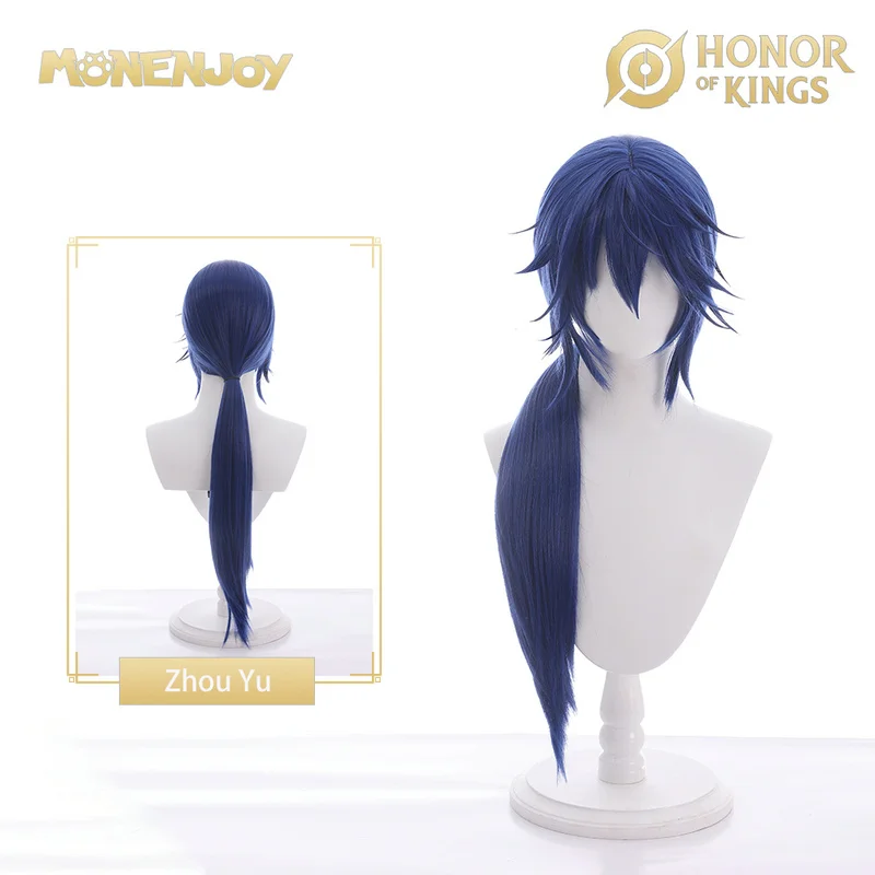 

Monenjoy Honor of Kings Zhou Yu Cosplay Wig 520 Valentine's Day Legend Skin Blue Cos Hair