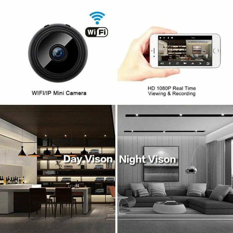 Мини-камера 1080P Wifi + карта 16G/32G инфракрасная камера ночного видения IOS Android