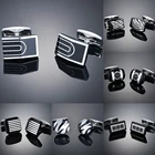 Высококачественные Медные эмалевые Черные запонки, мужские французские запонки, роскошные запонки, ювелирные изделия, подарок отцу