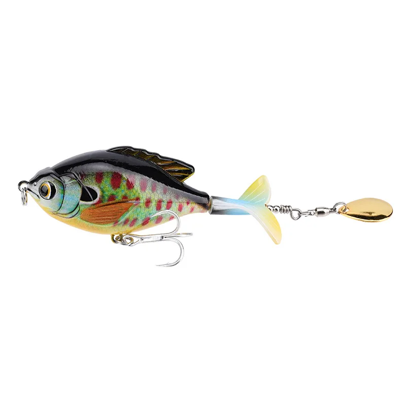 1Pcs 95mm/17g Rotating Metal Vibration Bait Spinner Spoon Fishing Lures Crankbait Floating Pesca Top Quality 360°Rotating Tail - купить по