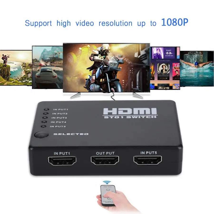 Кабель конвертер цифровой аудио 5 в 1 из 1080P HD адаптер портов концентратор коробка