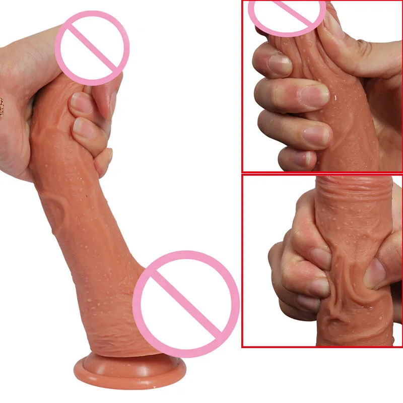 Реалистичный огромный фаллоимитатор с двойной головкой искусственный пенис
