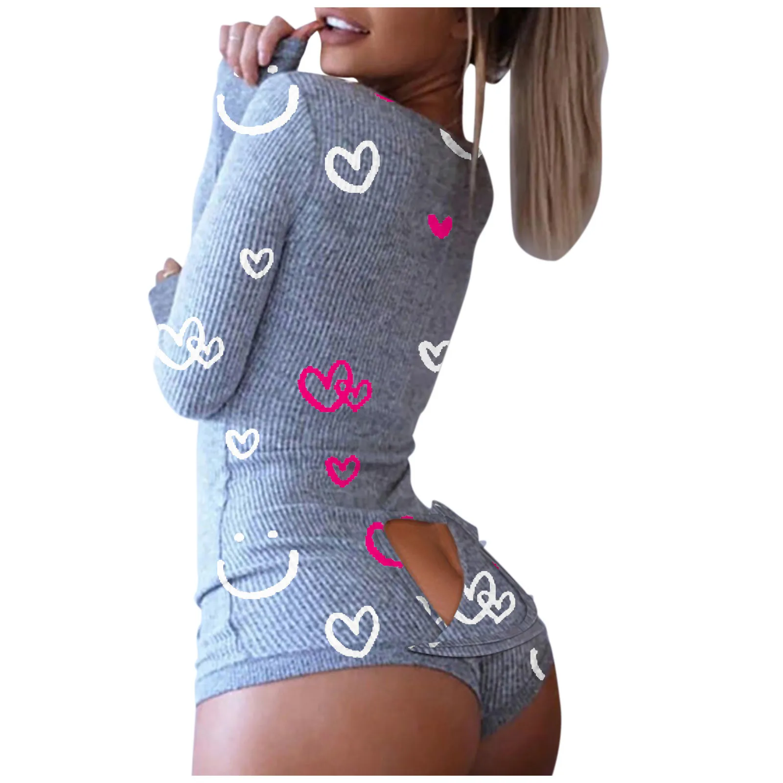 

Womail Jumpsuit Print Long Sleeve Nightwear Jumpsuit Bodysuit Playsuit Romper jumpsuit women rompers womens jumpsuit sexy body