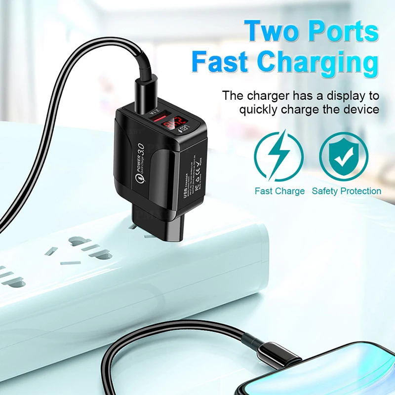 2.4A USB Зарядное устройство мобильный телефон адаптер быстрой зарядки в стены со