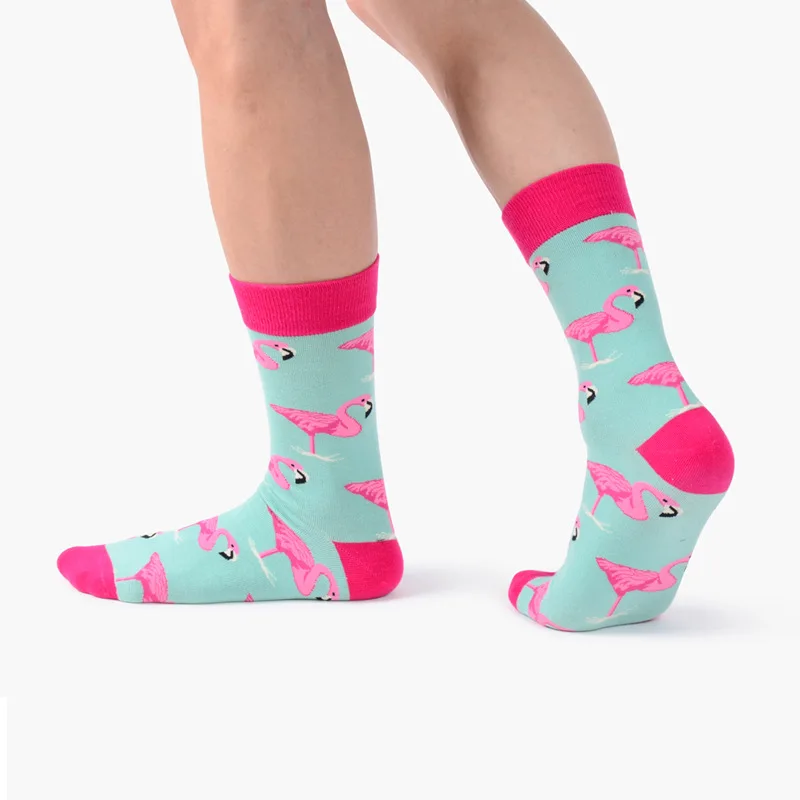

Unisex Cartoon Socks Men Women Fashion Trend Personality Flamingo Painting Socks Male Female Couple Sock