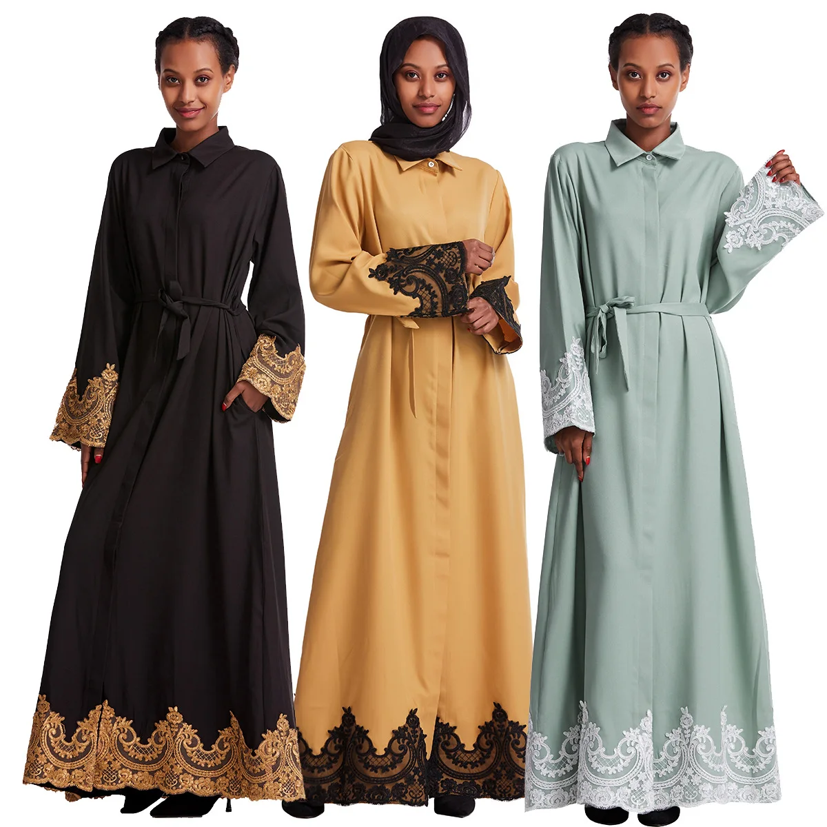 Женское платье-хиджаб бианфэн, однотонная абайя с длинным рукавом, индейка, мусульманская абайя