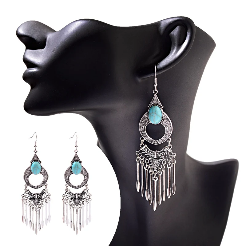 OIQUEI антикварные богемные Этнические женские индийские серьги Jhumka из