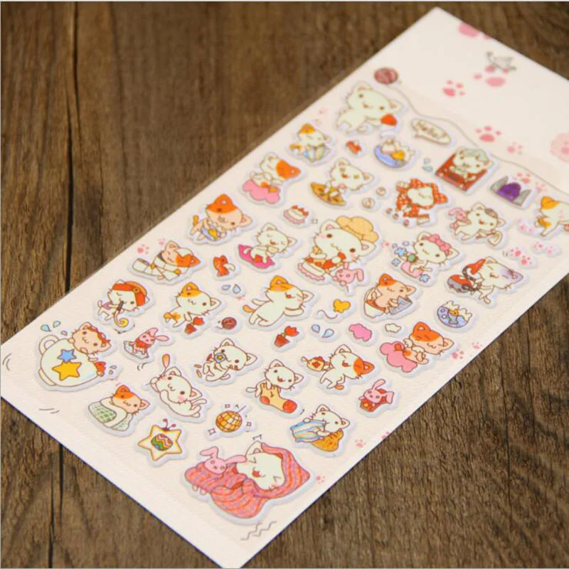 Комплект детской одежды из 3 х предметов канцелярские наклейка милый кот жизнь 3D