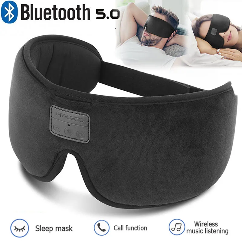 

2021 Upgraded 3D Bluetooth 5.0 Sleep Headphones Eyemask with Ultra-Thin Stereo Speaker Support Handsfree 100% Blocklight