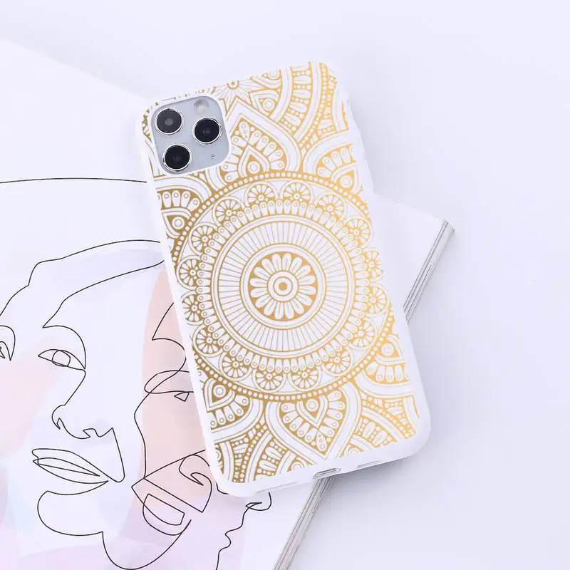 

Mandala retro art aesthetics Phone Case Candy Color for iPhone 6 7 8 11 12 s mini pro X XS XR MAX Plus