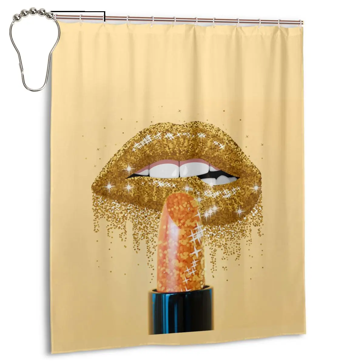 

Водонепроницаемая занавеска для ванной из полиэстера с крючками