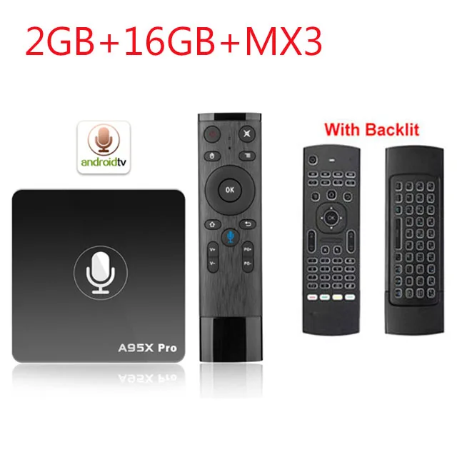 2GB 16GB MX3B A95X PRO tv Box Amlogic S905W 2 Гб ОЗУ 16 Гб ПЗУ медиаплеер 2,4G WiFi Поддержка Youtube 4K HD 3D tv Android 7,1 Google tv Box - Цвет: 2GB 16GB MX3B