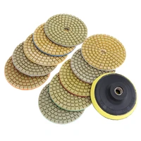 10pcs 3 inch flexible wet stone polishing disc with sticky plates for diamond marble granite