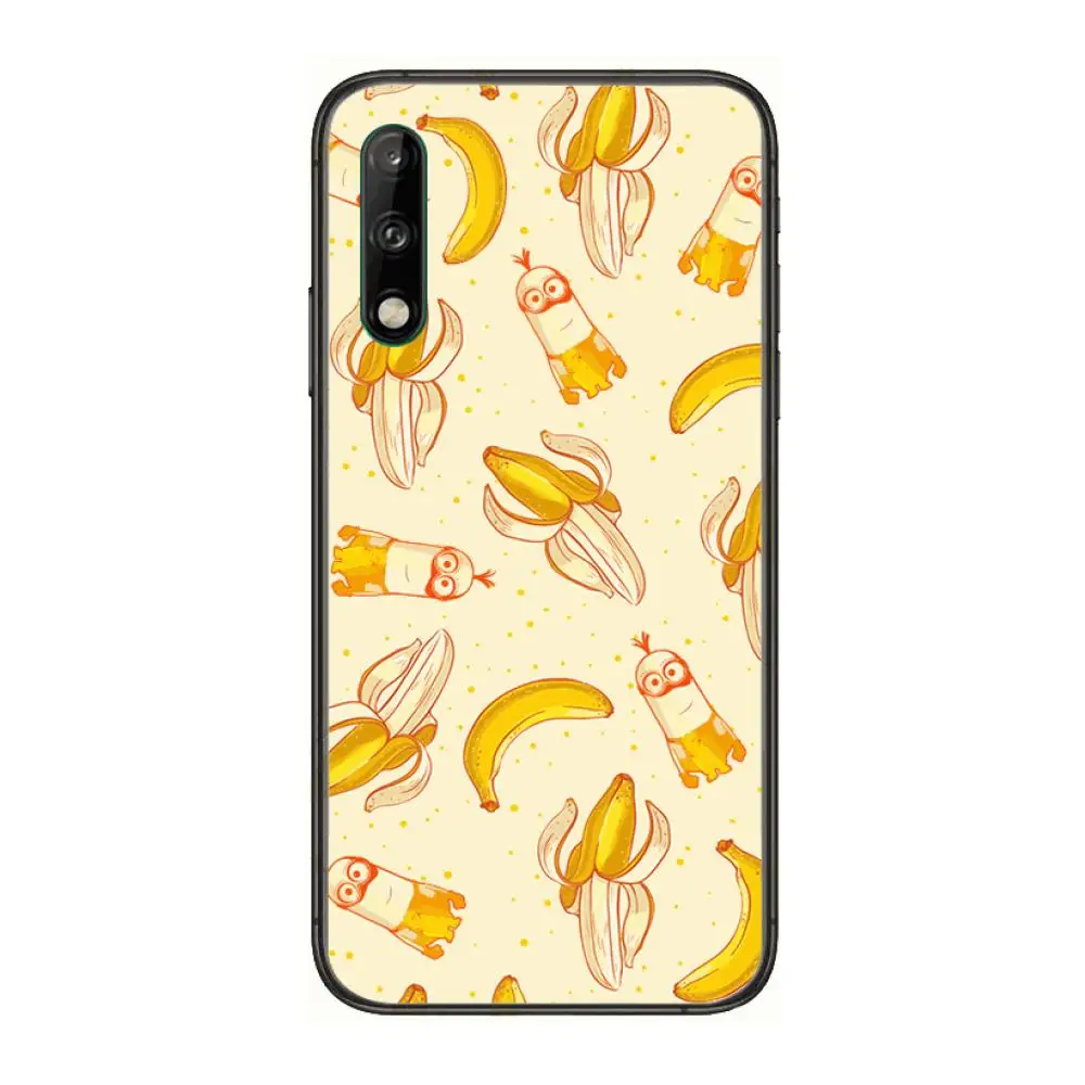 

Cute Minione Cartoon Clear Phone Case For Huawei Y 5 6 7 8 9 A P S Pro 2020 2019 Black Etui Coque Hoesjes Comic Fashion