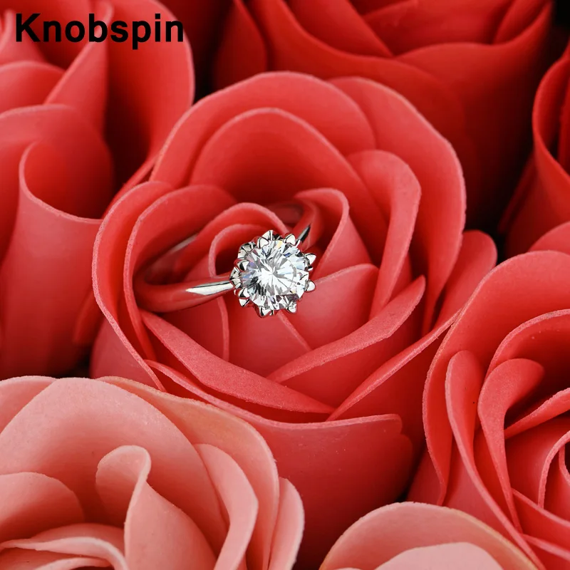 

Кольцо женское из серебра 100% пробы с высокоуглеродистым бриллиантом, 1 карат, D