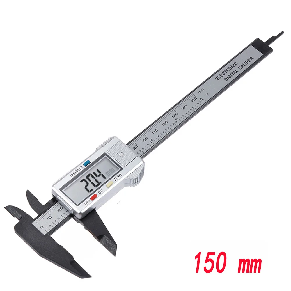 150mm plastic Vastar 150 мм 100 мм 6 дюймов электронный цифровой штангенциркуль из углеродного волокна штангенциркуль Калибр микрометр измерительный инструмент цифровая линейка - Цвет: 150mm plastic