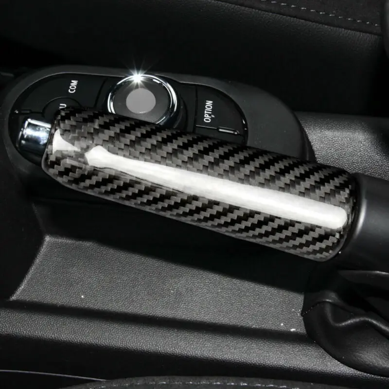 

Carbon Fiber Brake Handle Gear Shift Knob Cover For BMW Mini F55 F56 F57