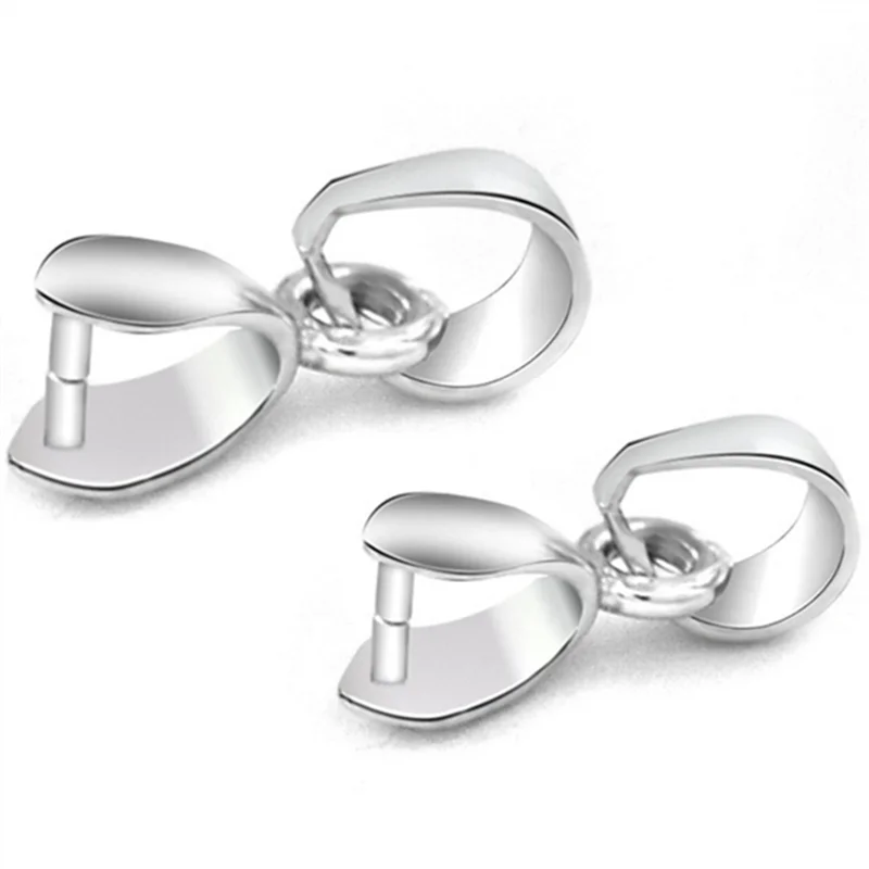 

free shipping 10PCS SizeS/M/L 925 Sterling Silver Findings Bail Connector Bale Pinch Clasp 925 Silver Pendant Fittings Bail