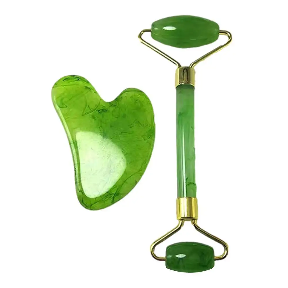 

2Pcs/set Face Massage Roller Gua Sha Scraper Board Face Lift Up Wrinkle Remover Face Lift Skin Relaxation Slimming Tool