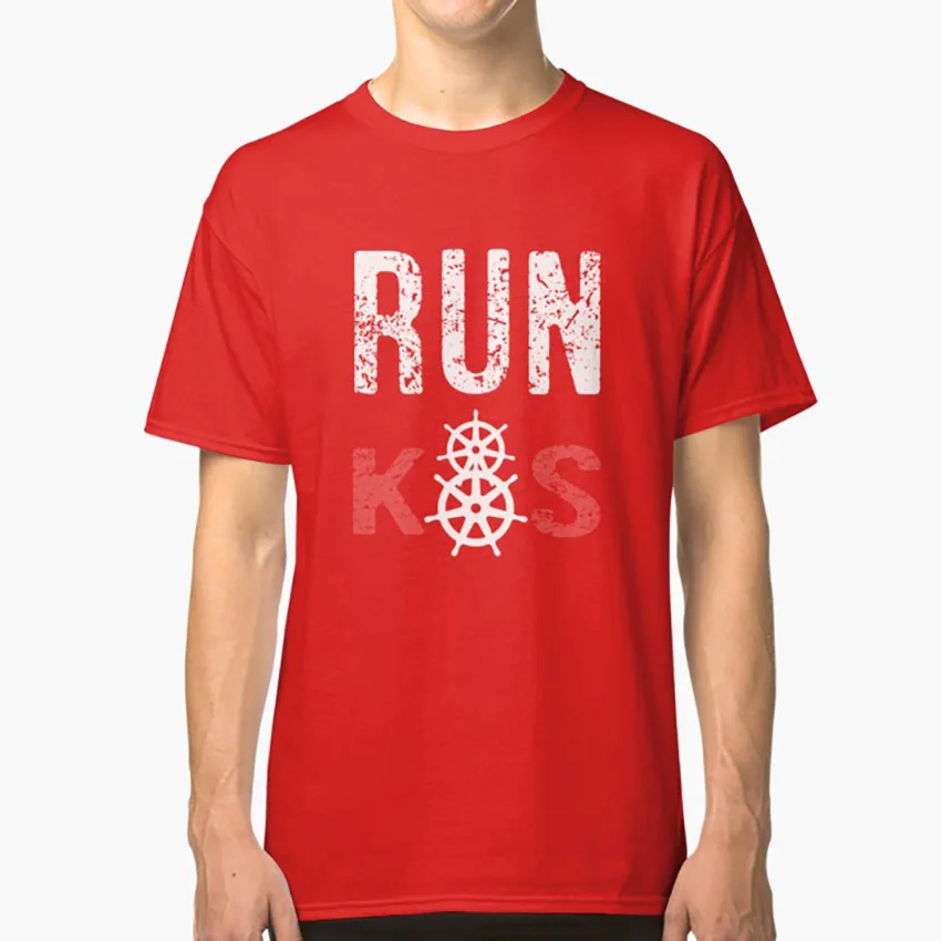 Красный RUN k8s T shirt k8s kubernetes docker devops helm golang coderman linux unix admin - Цвет: Красный