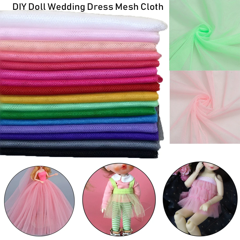 Doll Mesh Tulle Fabric Beautiful Wedding Dress Clothing Decoration DIY Clothes Sewing Supplies Dollhouse Decor | Игрушки и хобби