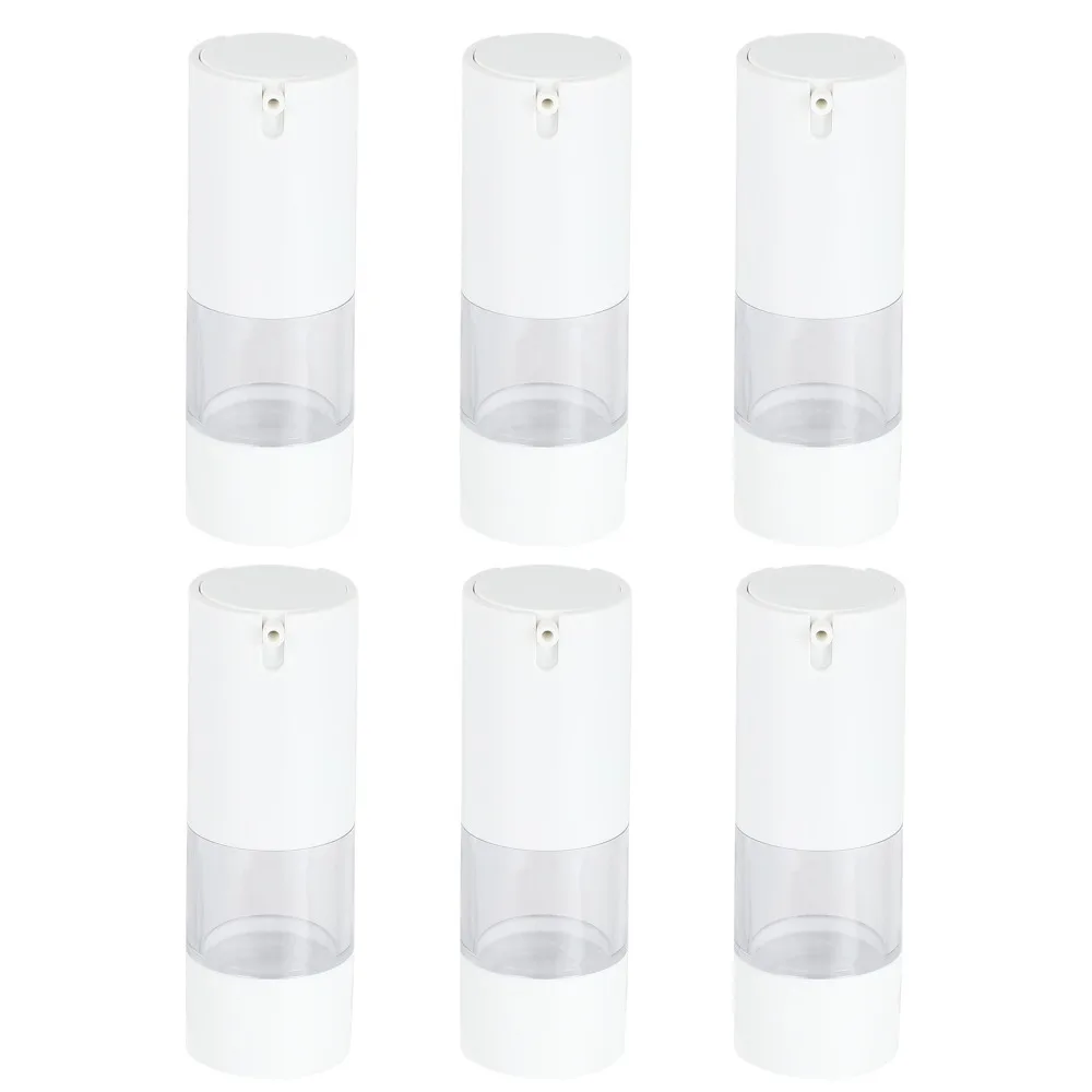 

6Pcs 15ml Refillable Pump Bottle for Cosmetic Foundation Lotion Cream Shampoo