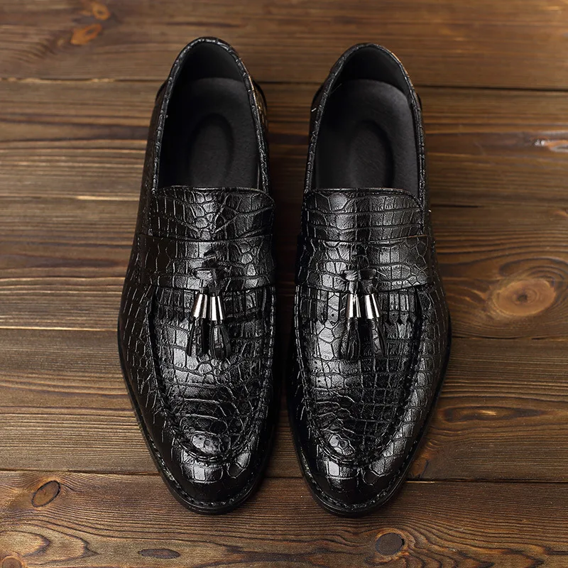 Новинка Роскошные брендовые Модные мужские лоферы с бахромой Кожаные