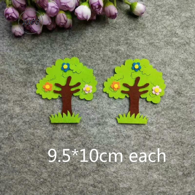 T N зеленое дерево Нетканые Войлок листьями патч детей дошкольного возраста