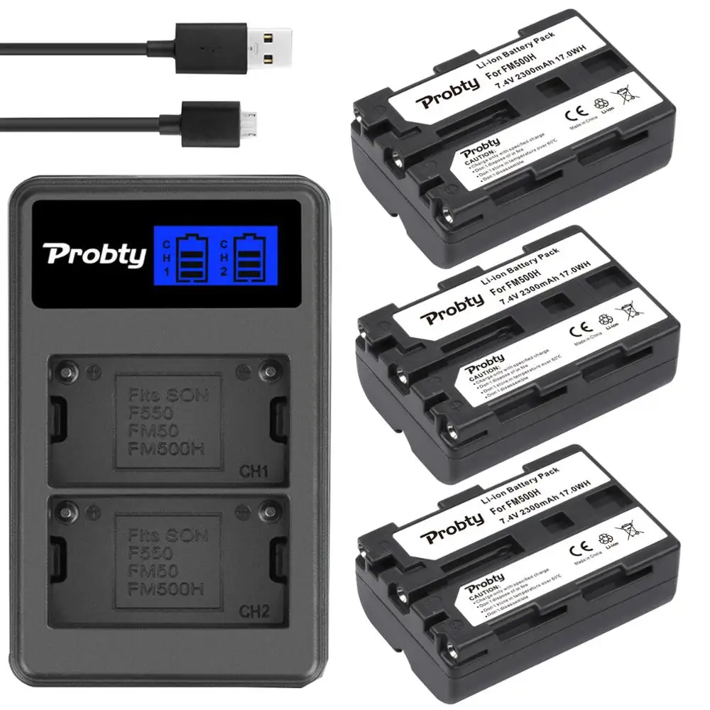 2 x NP FM500H Камера Батарея + ЖК дисплей USB Dual Зарядное устройство Порты и разъёмы для