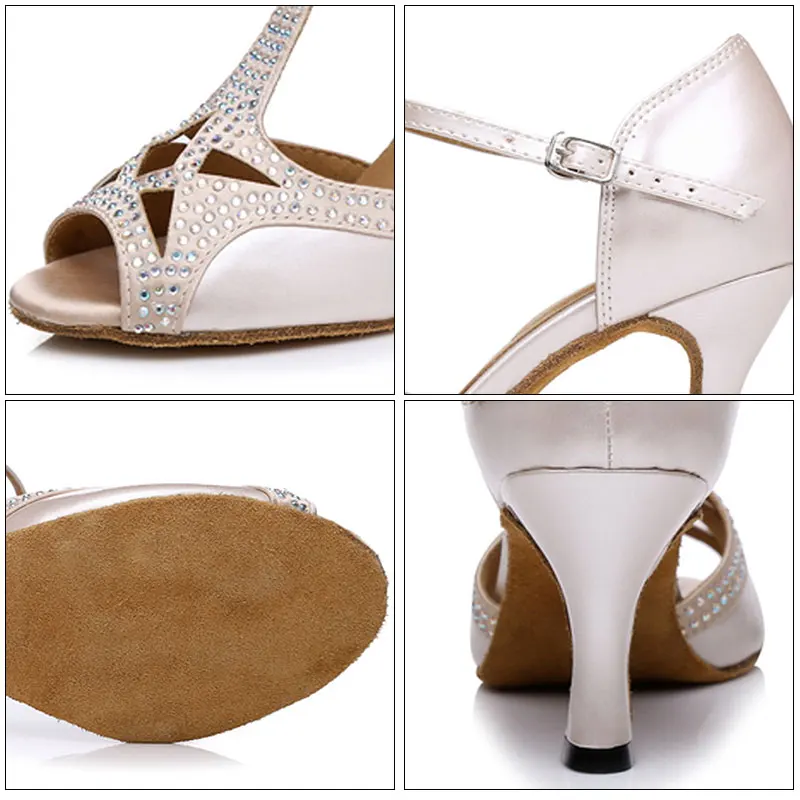 Hipposeus Latin Dancing Shoes Women Girls Salsa Modern Ballroom Dance Shoes Female Tango High Heel Soft Bottom Party Dance Shoes